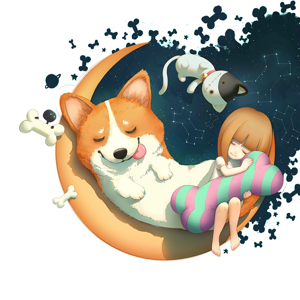 Милые корги мультяшные