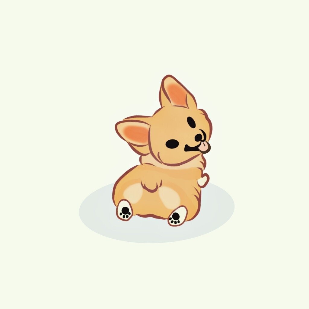 Корги для срисовки милые