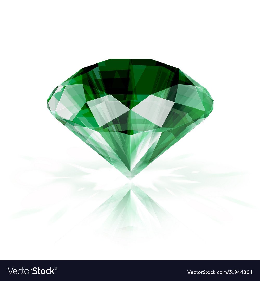 Изумруд на белом фоне