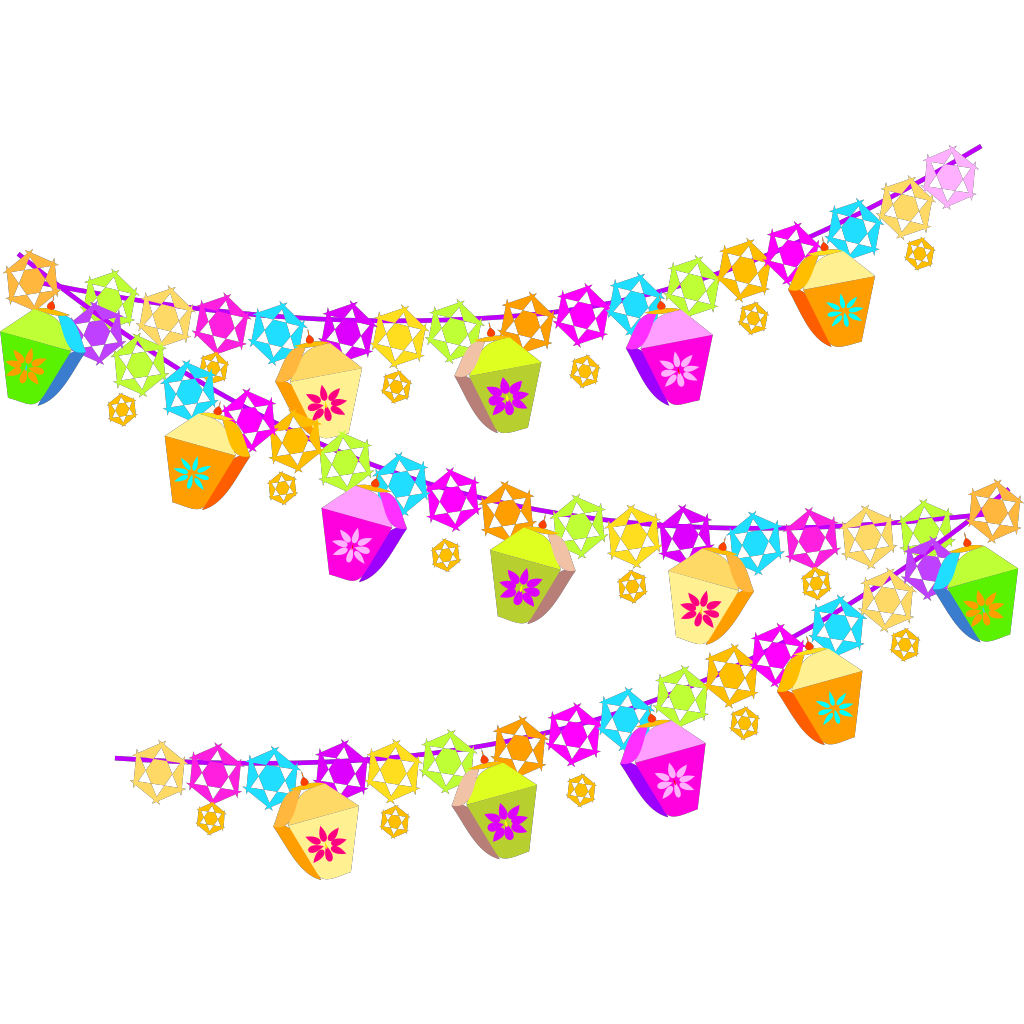 Праздничные украшения на прозрачном фоне