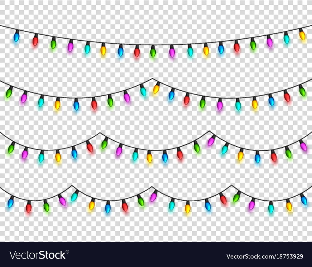 Цветная гирлянда на белом фоне