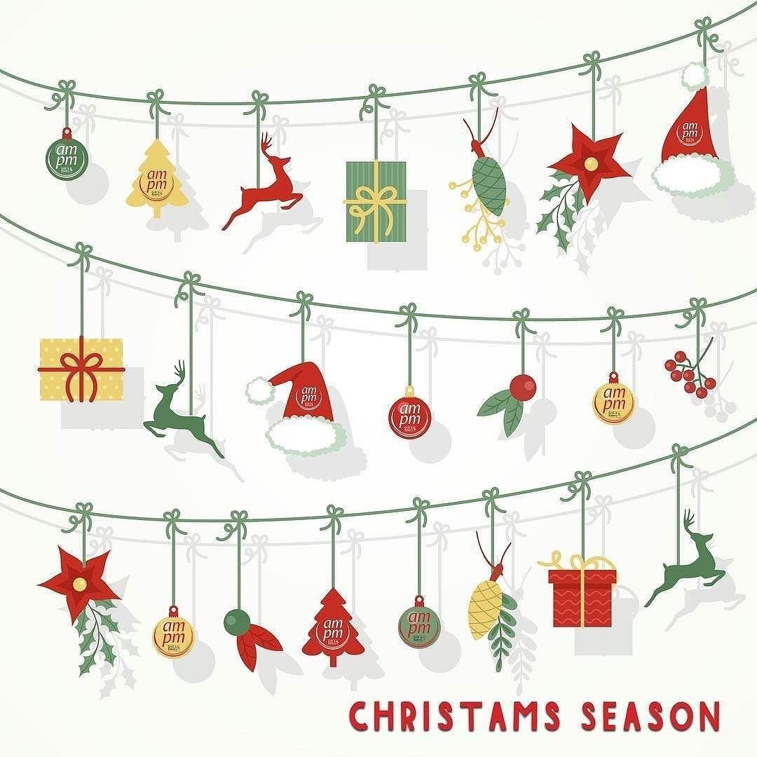 Новогодняя гирлянда нарисованная