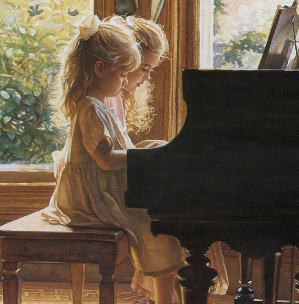 Стив Хэнкс дети за фортепиано