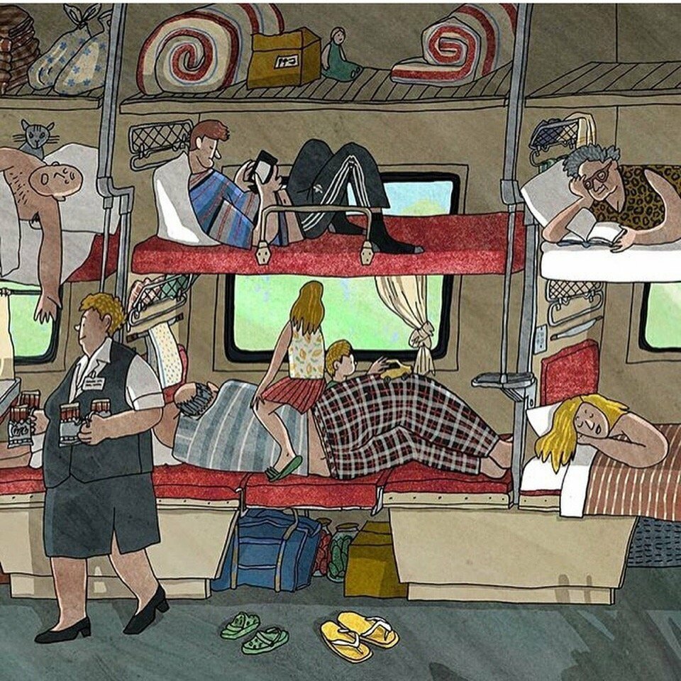 Человек бежит за поездом