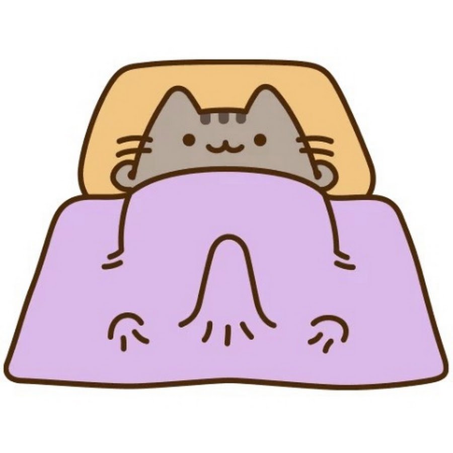 Белый кот под одеялом