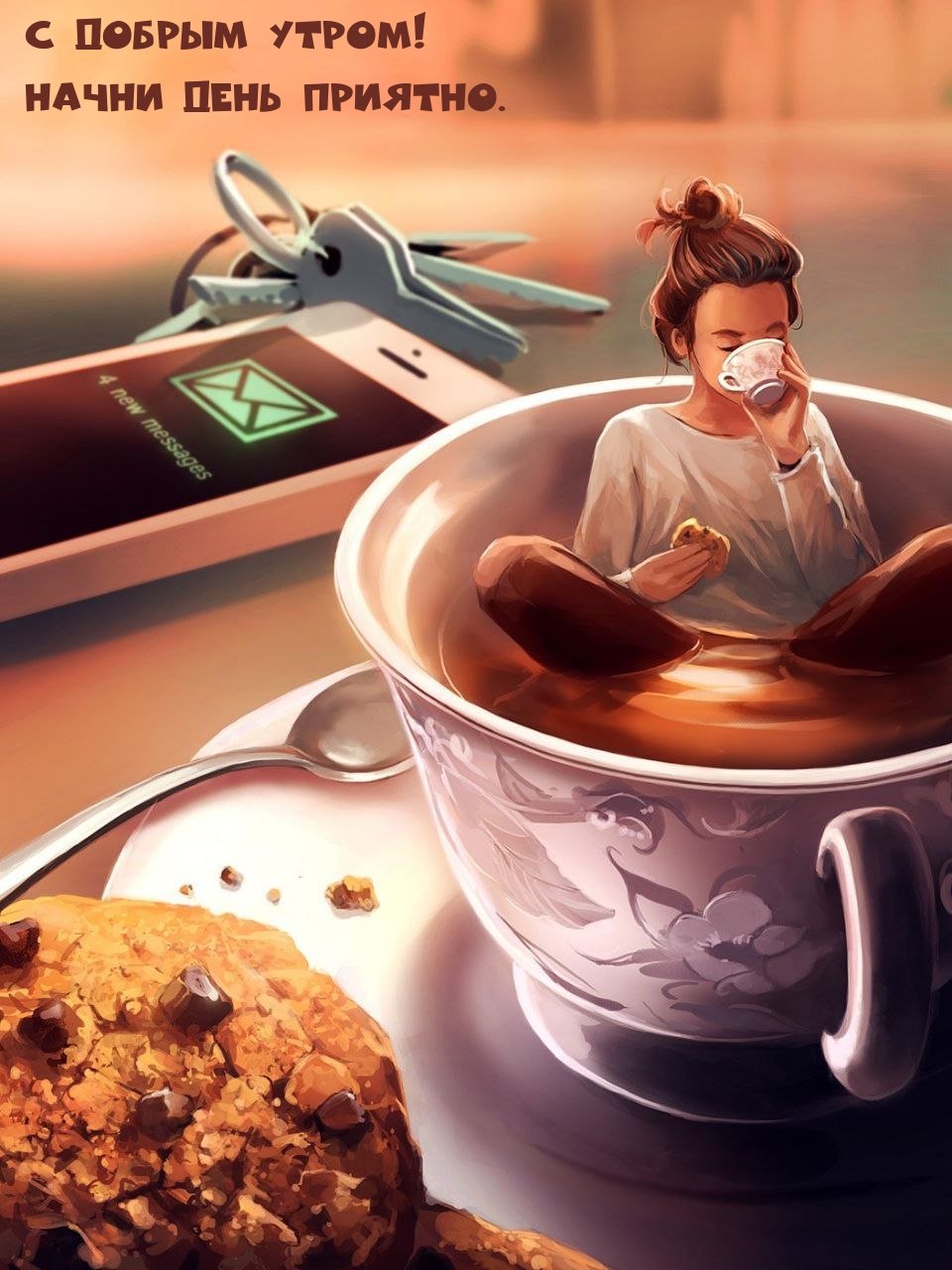 Аниме девушка в переднике