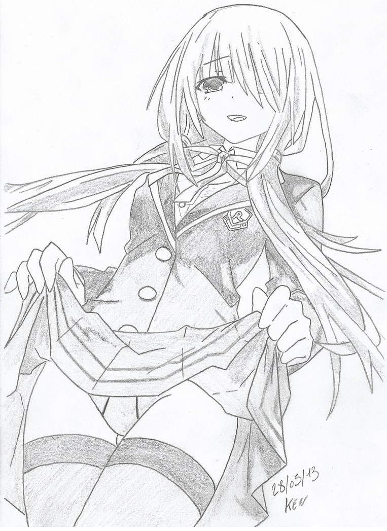 Куруми Токисаки аниме рисунок