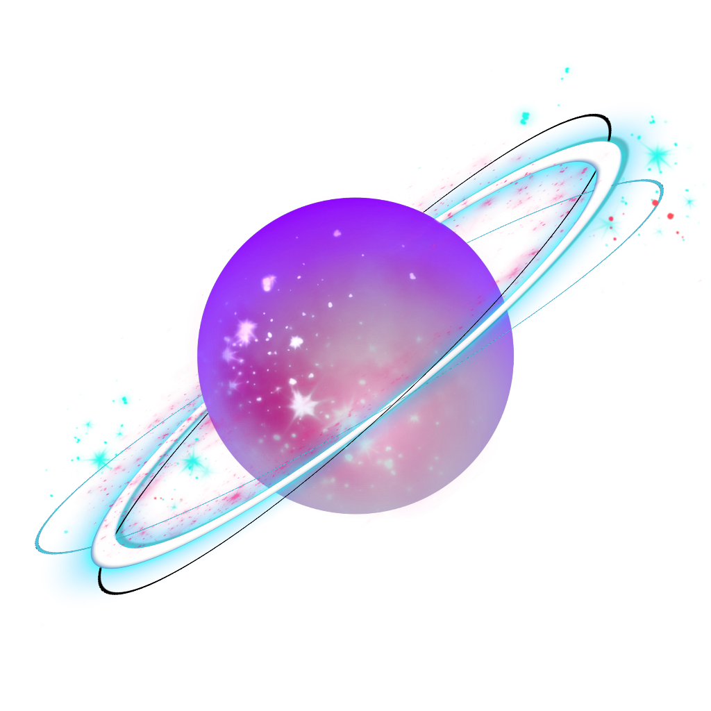 Космические объекты на прозрачном фоне