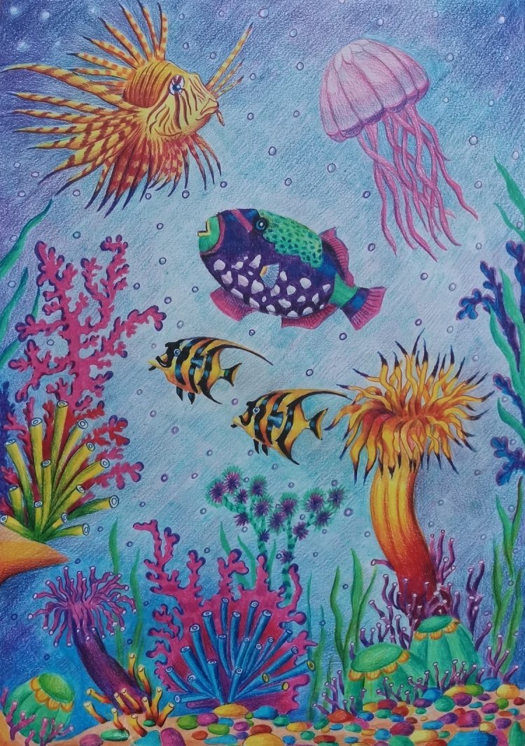 Рисование подводный мир