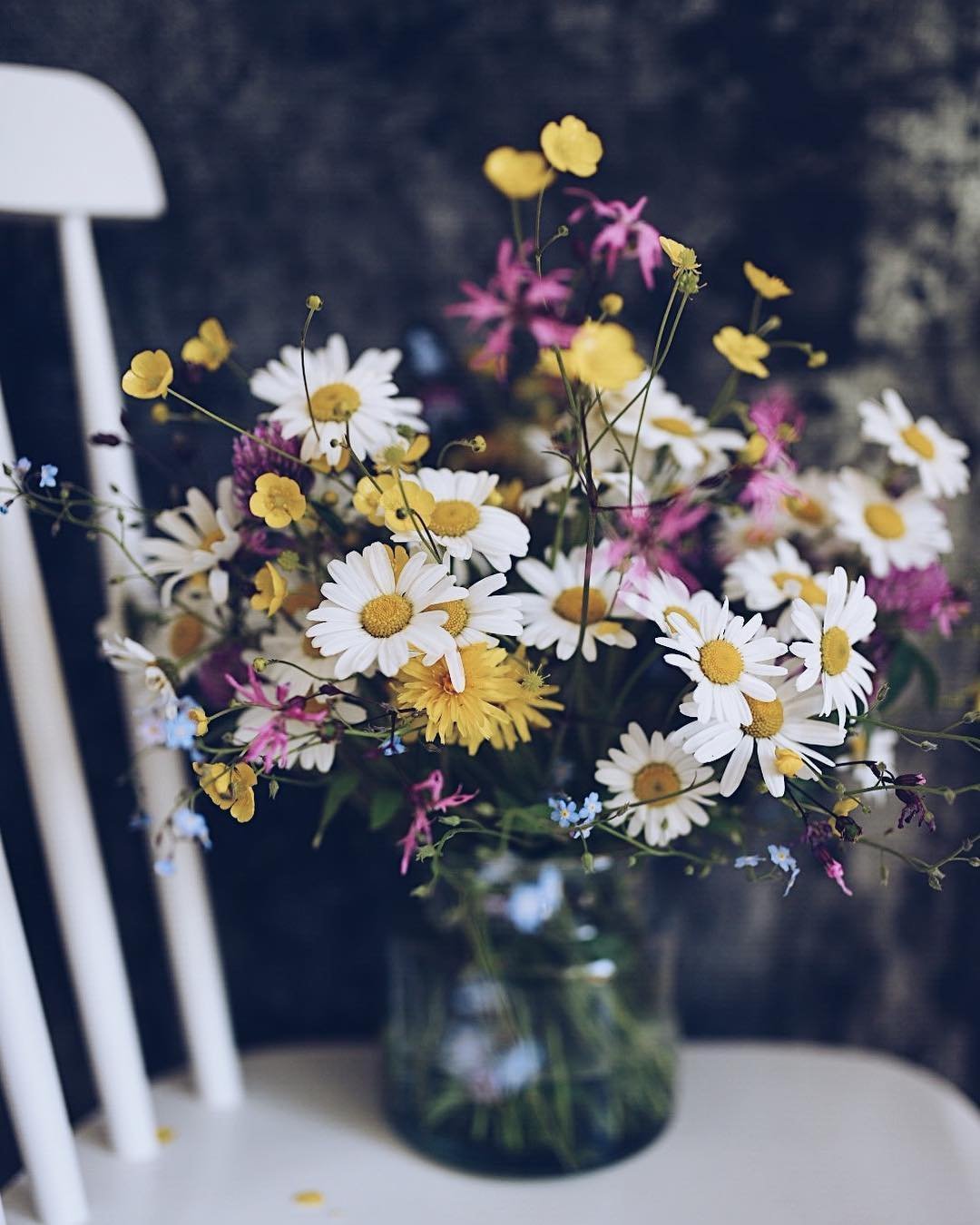 Букет ромашек в руках