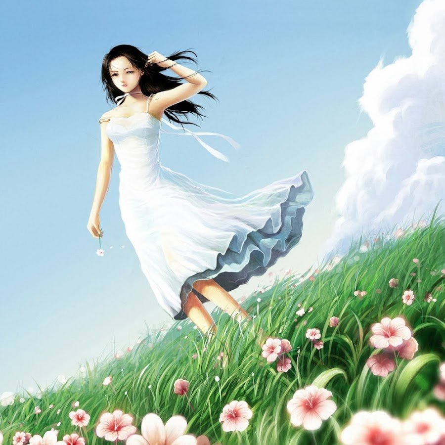 Девушка на ветру