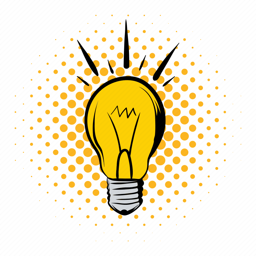 Комикс лампочка идея