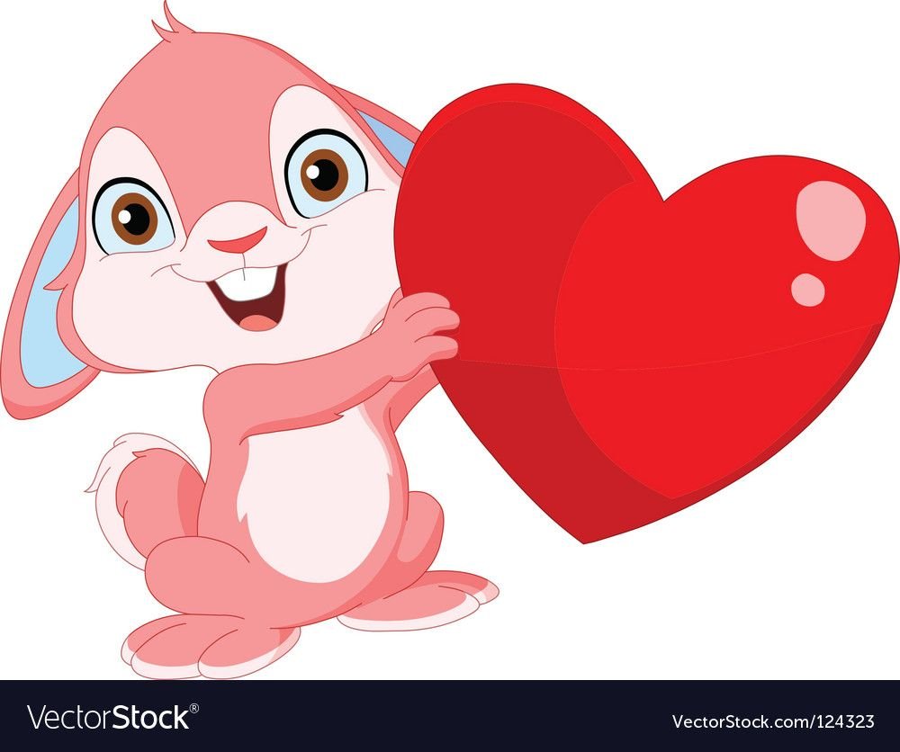 Заяц с сердечком мультяшный