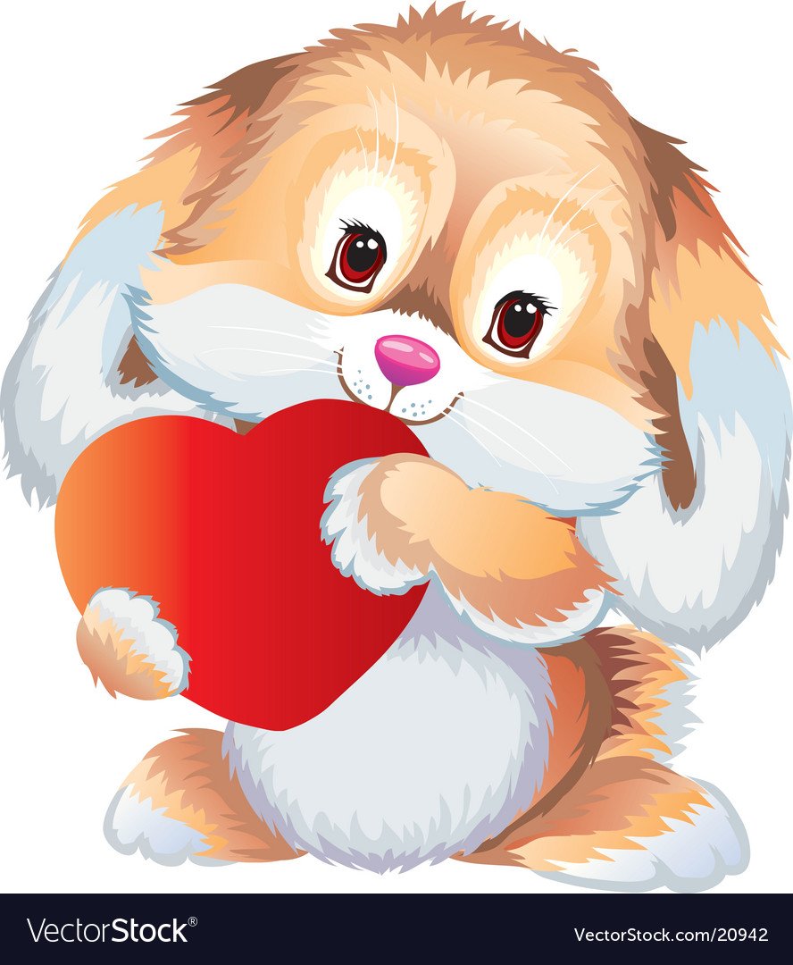 Зайчик дарит сердечко