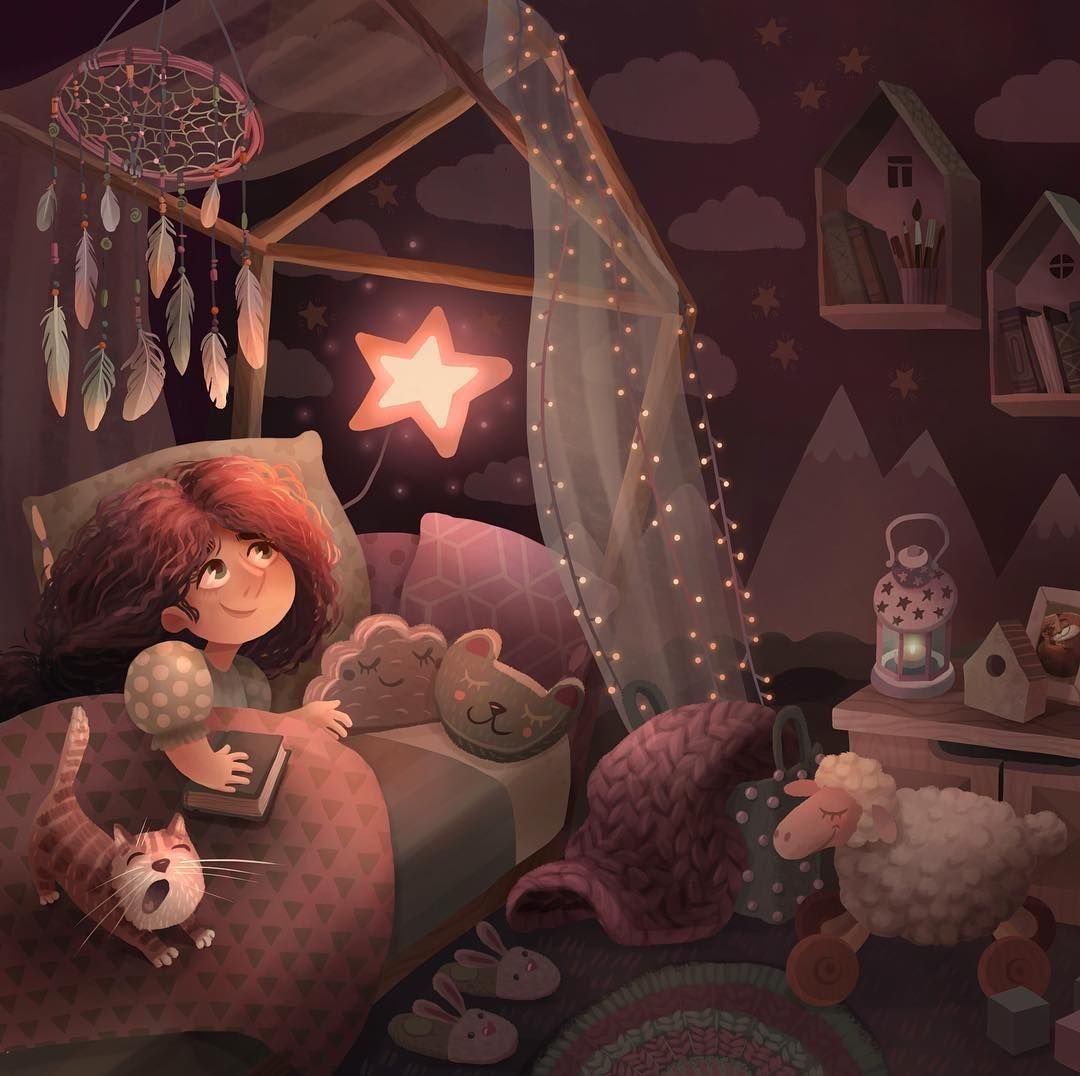 Стильные пожелания спокойной ночи