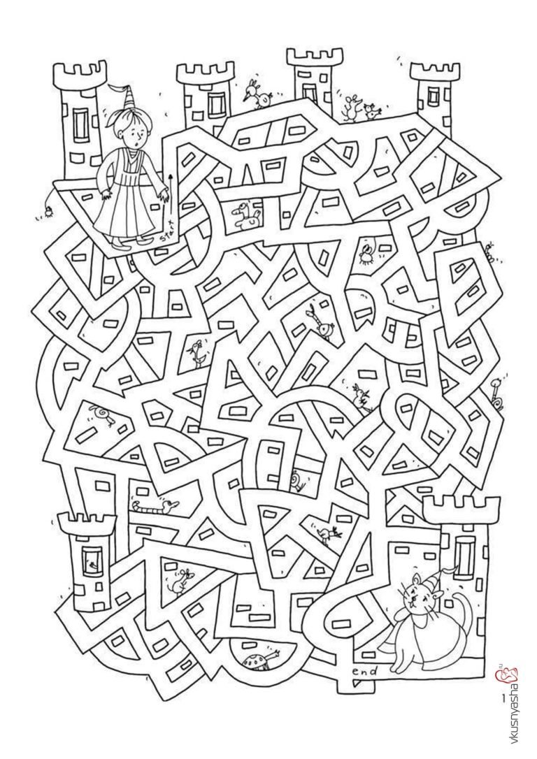 Лабиринт задание для детей 8 лет