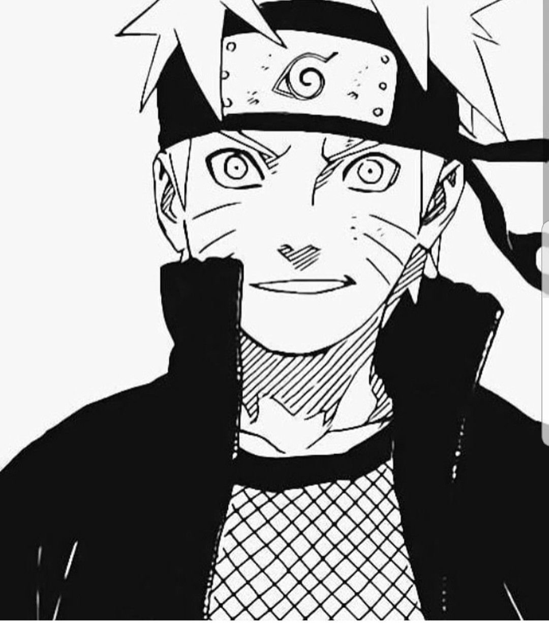 Наруто Узумаки черно белый