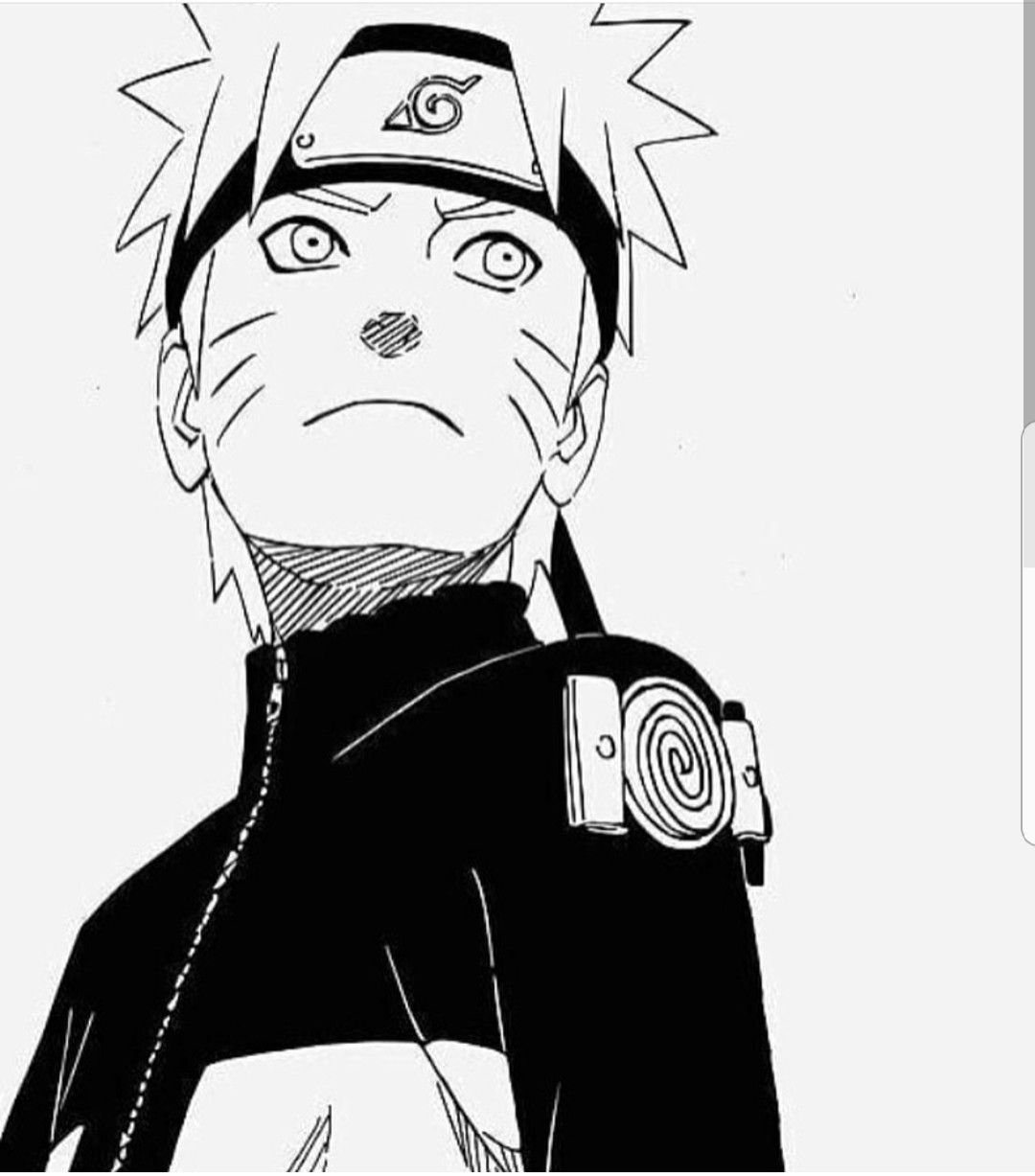 Наруто Узумаки черно белый