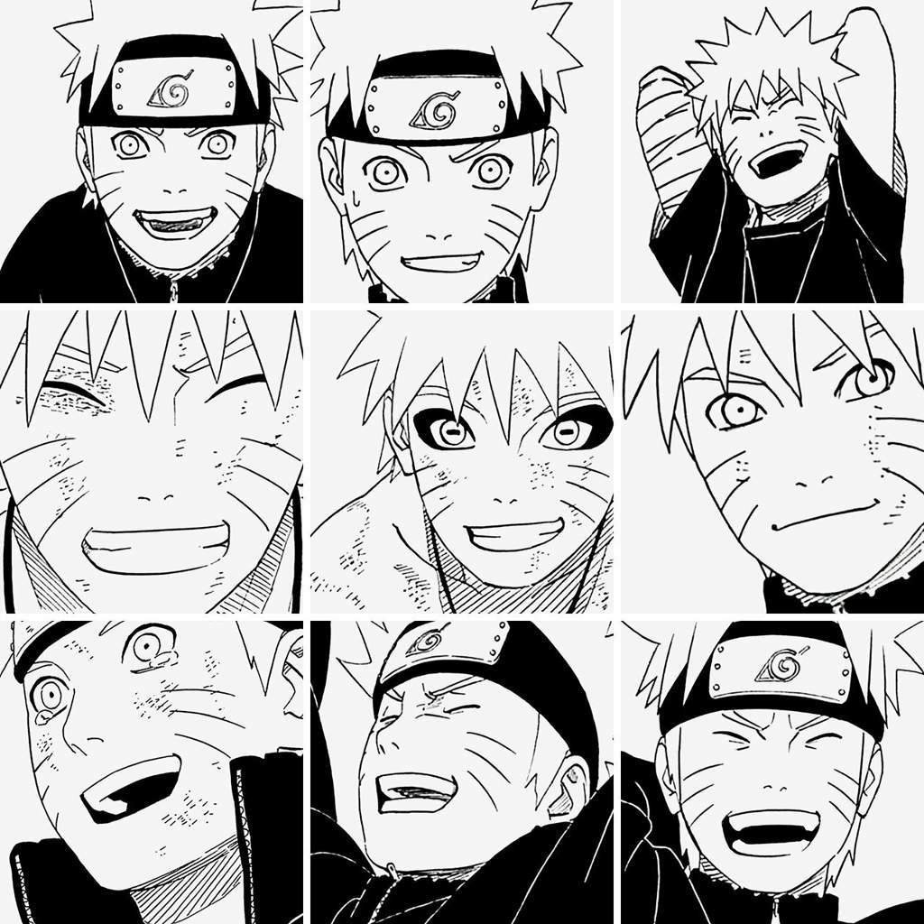 Наруто улыбается Манга