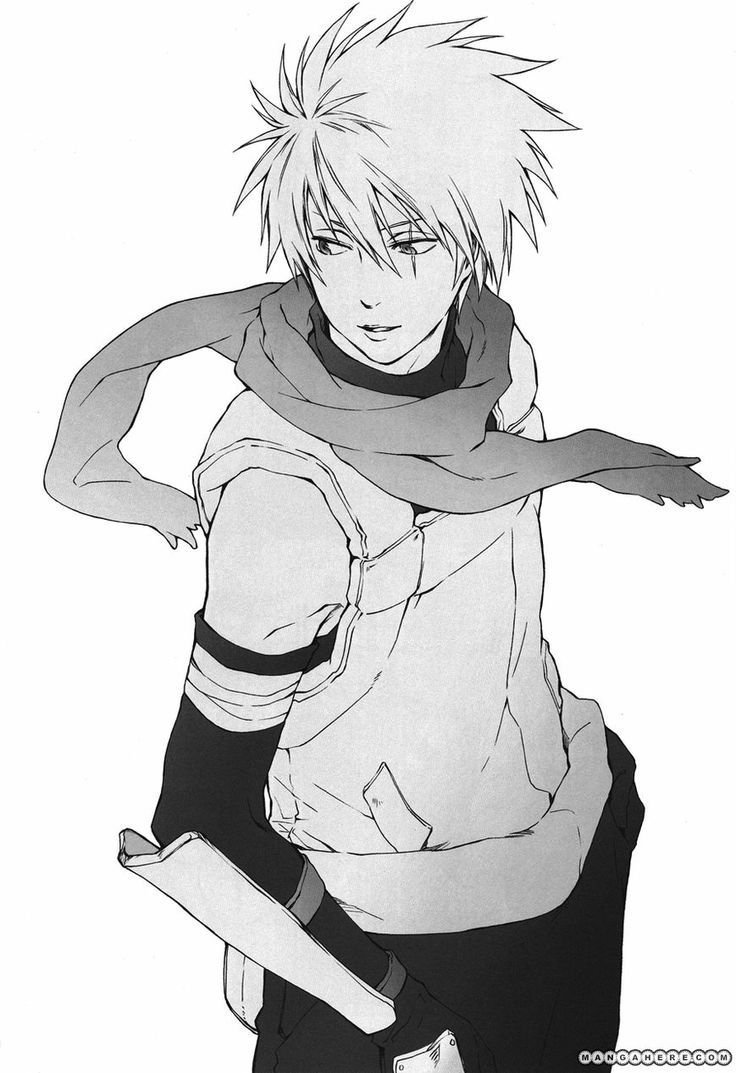 Какаси черно белый Наруто