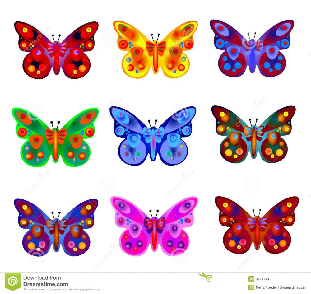 Бабочки для вырезания цветные для детей