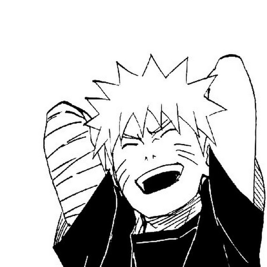 Наруто Узумаки чёрно белый