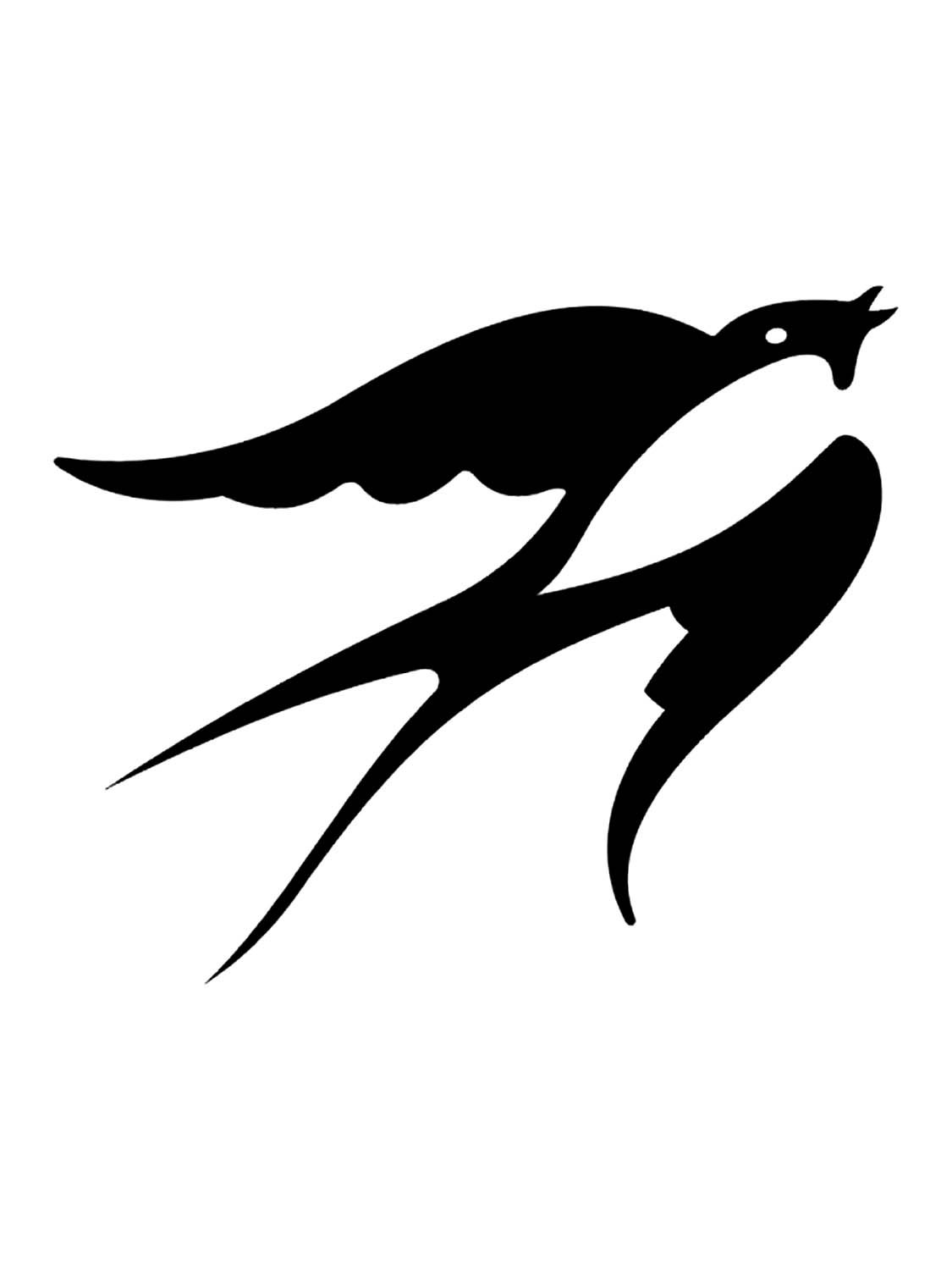 Ласточка контур на прозрачном фоне