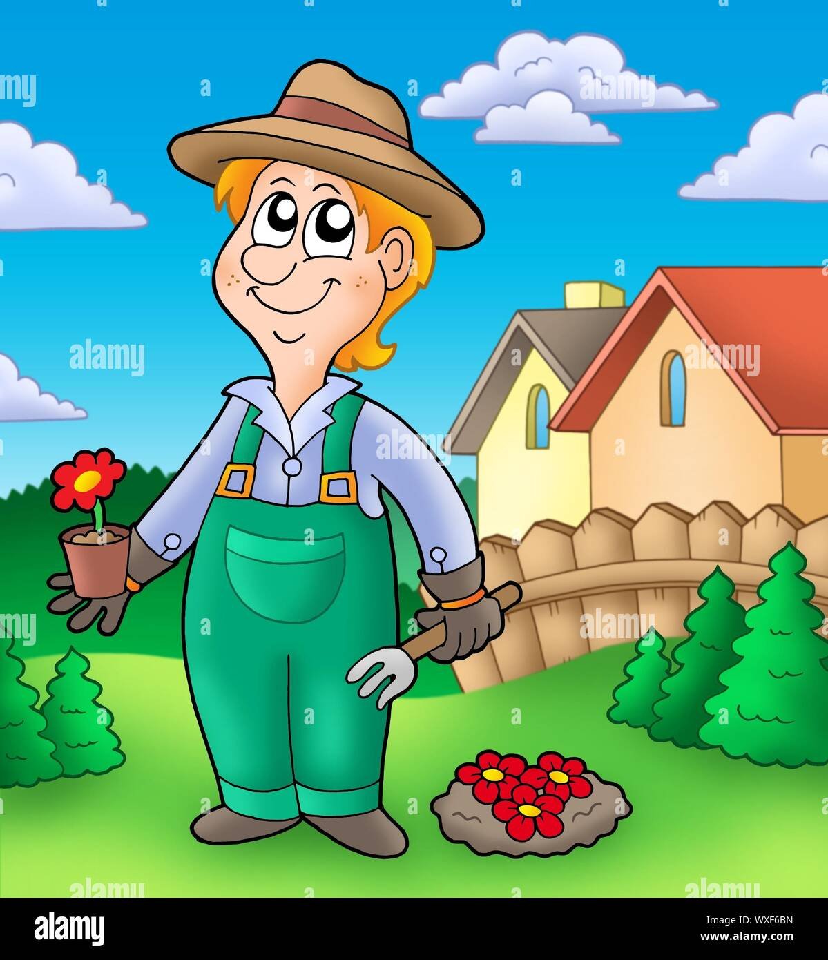 Садовник картина для детей