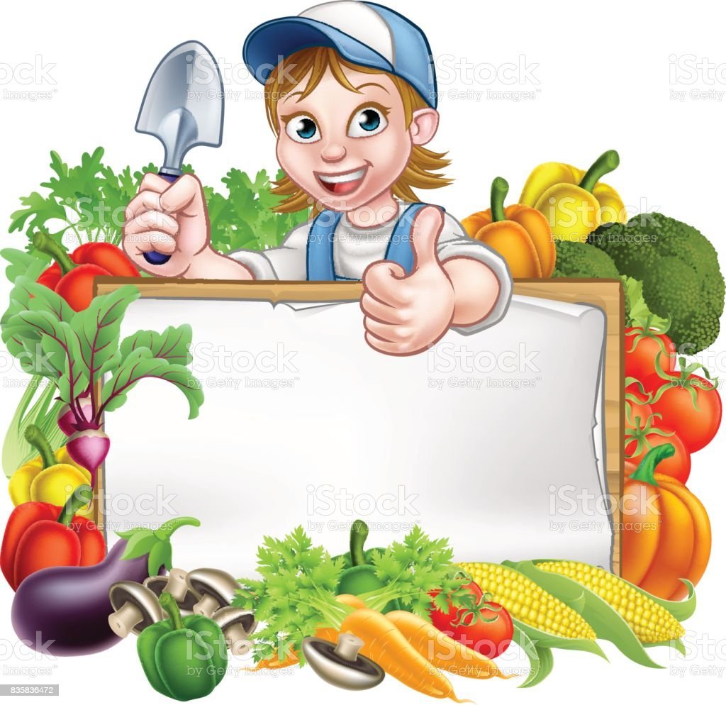 Иллюстрации с изображением овощевода