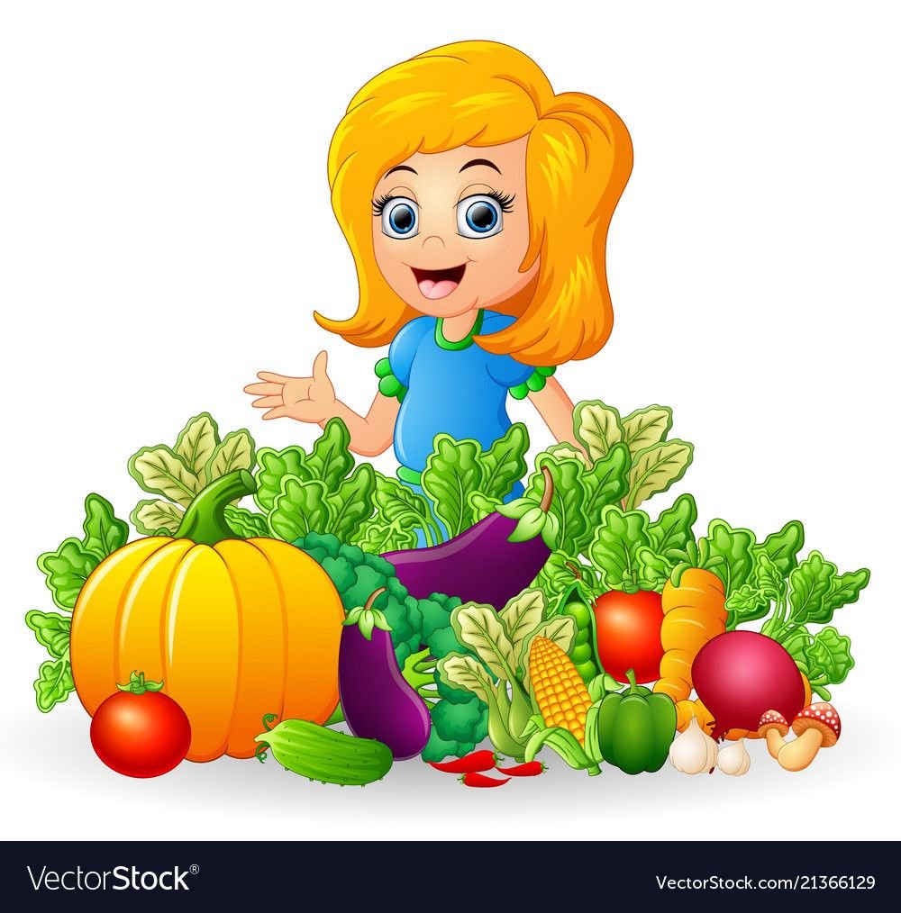 Нарисовать ребенок ест фрукты-овощи