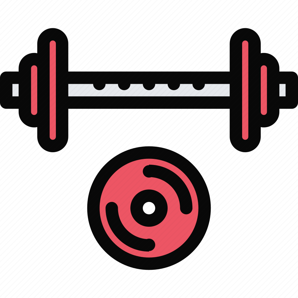 Значок гантели красный