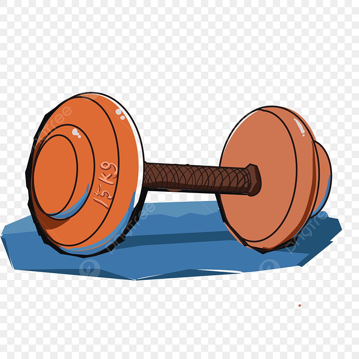 Гантели в мультяшном стиле