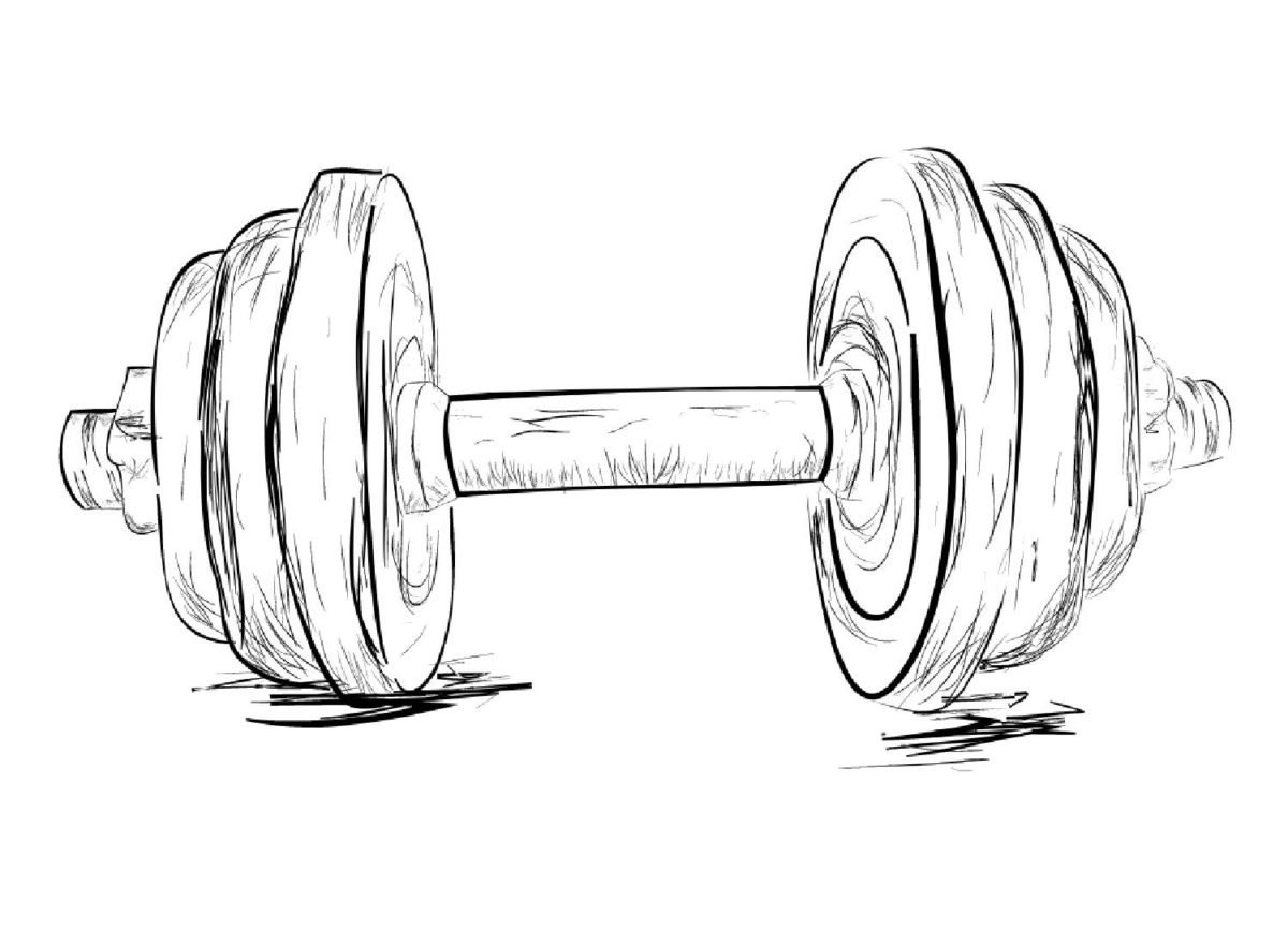 Гантели раскраска