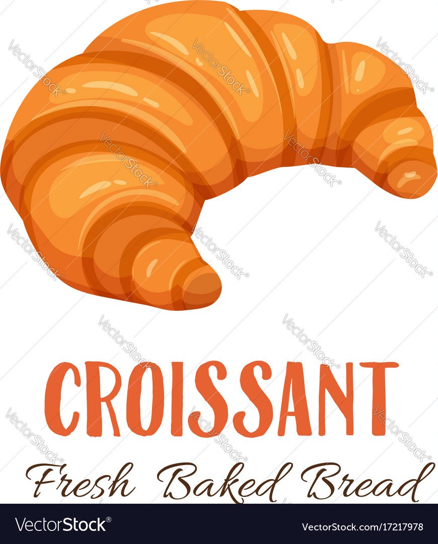 Круассан в разрезе вектор