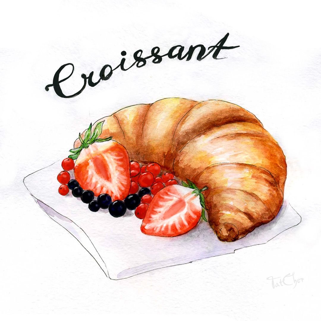 Круассан черно белый