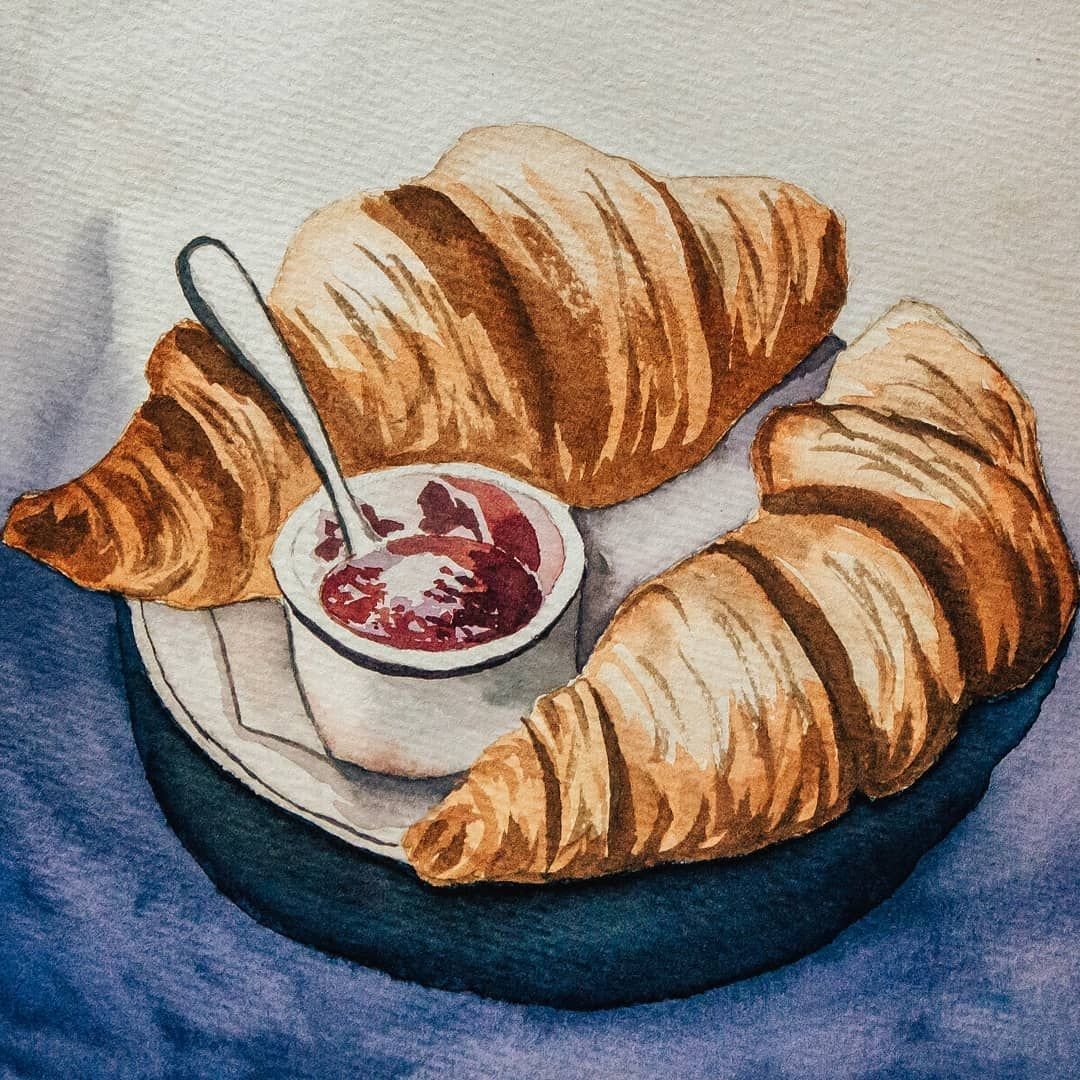 Фон круассаны вектор