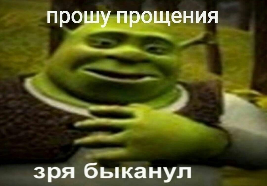 Извини зря БЫКАНУЛ Шрек
