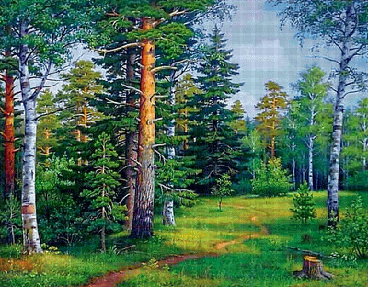 Поляна с пеньком для детей