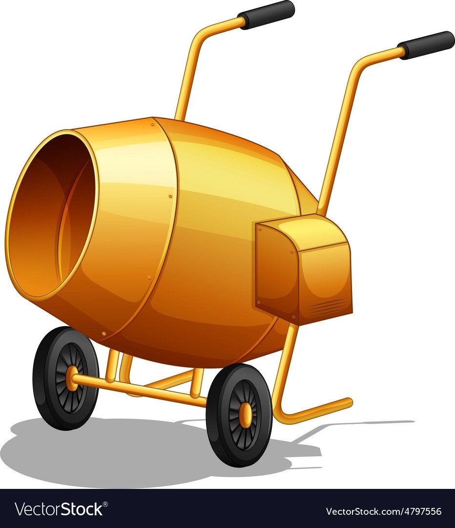 Бетономешалка с краном вектор