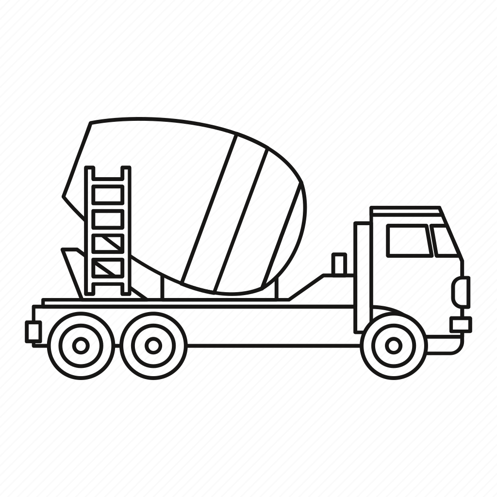 Бетономешалка вектор сбоку