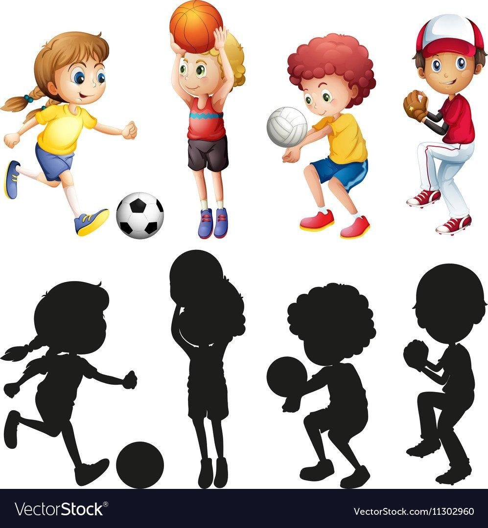 Дети виды спорта вектор