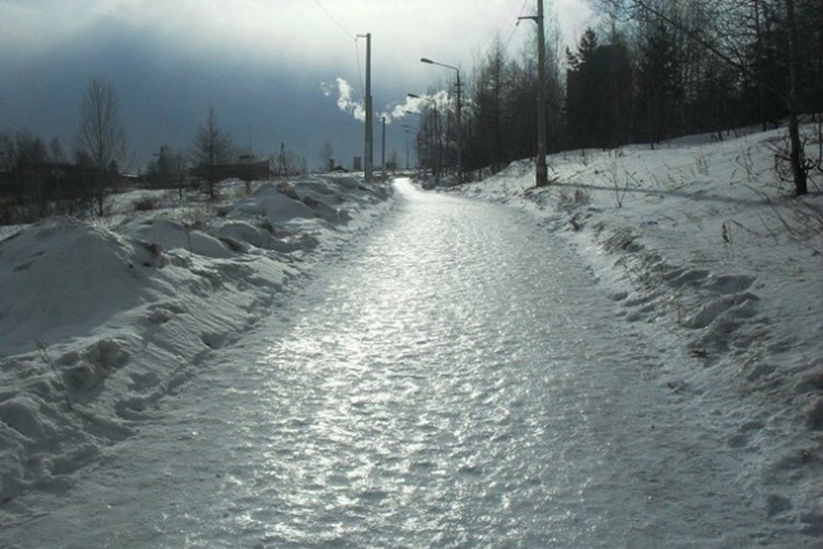 Гололед в горах