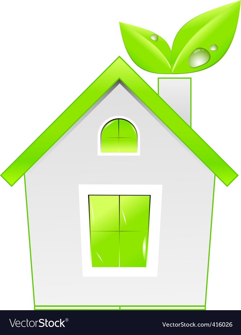 Зеленый домик на прозрачном фоне