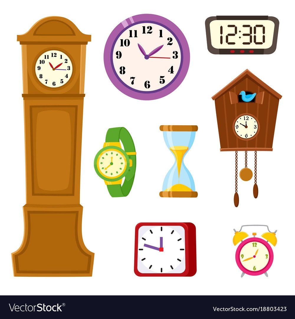 Часы в мультяшном стиле