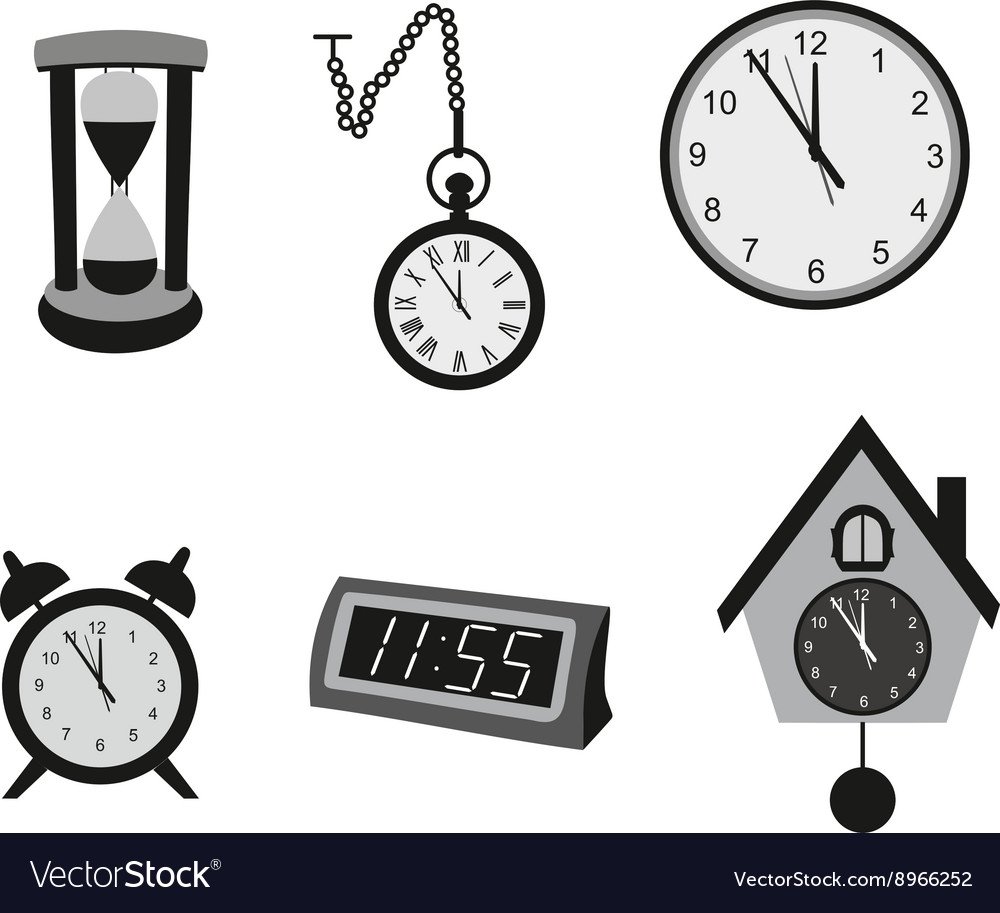 Иллюстрации разных видов часов