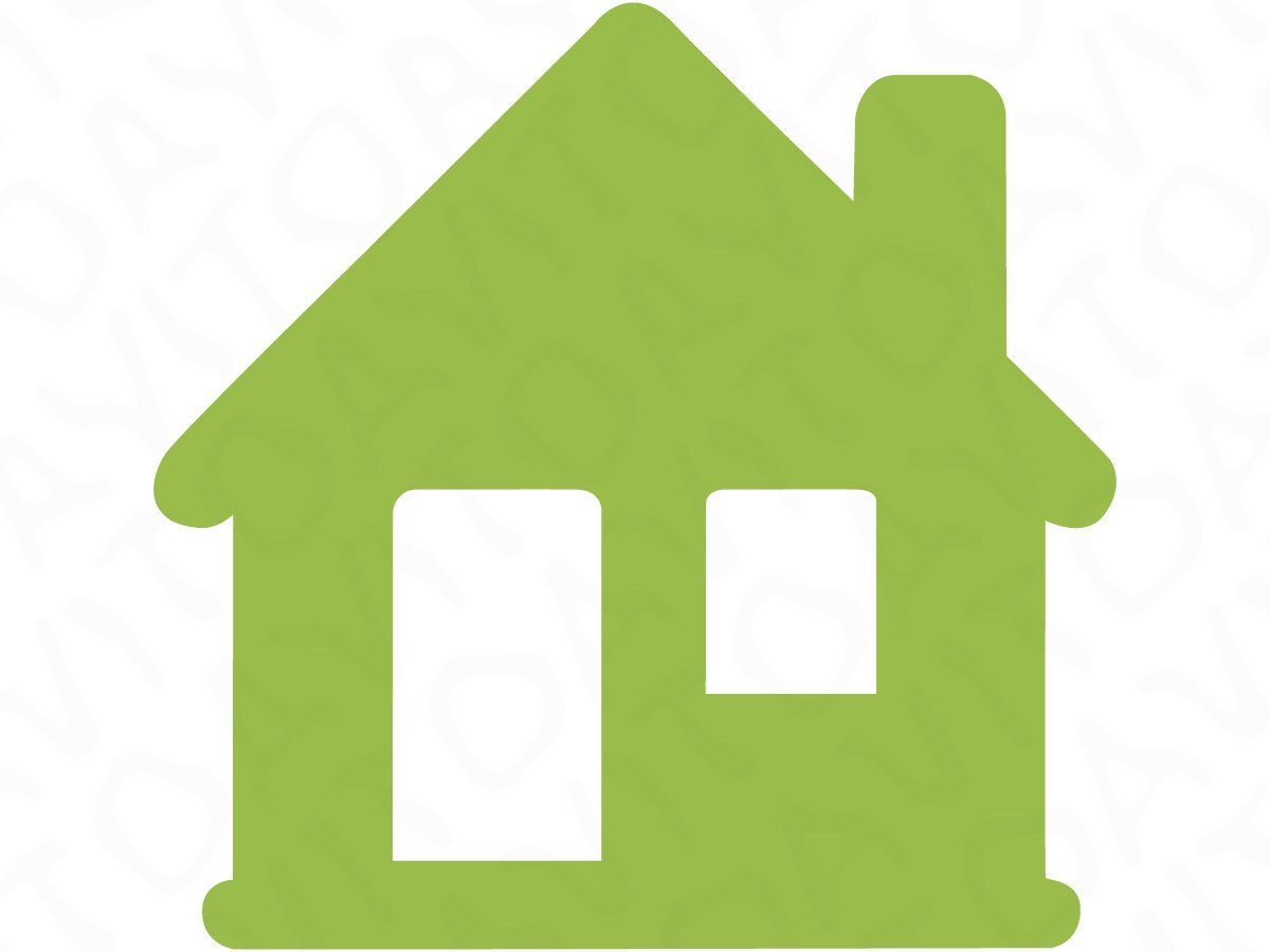 Дом с зеленой крышей рисунок