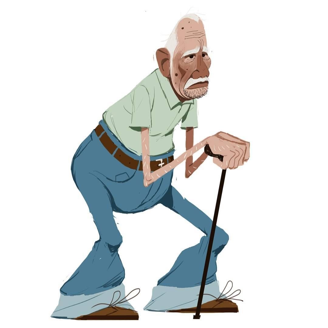 Сгорбленный старичок