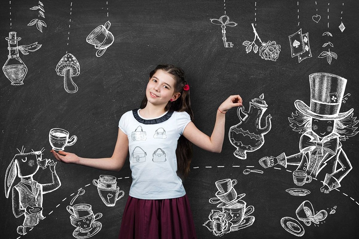 Рисунки мелом на доске