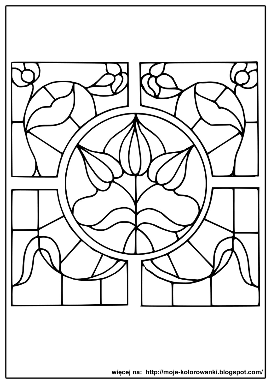 Витраж цветной цветок бутон