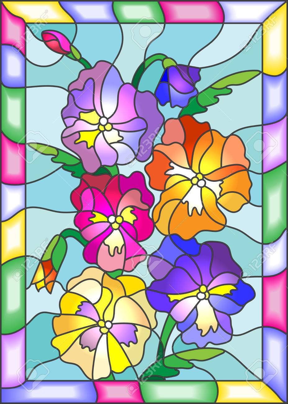 Витражная роспись хамелеон